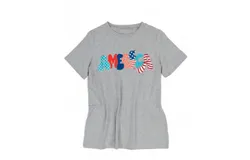 Grace & Lace Girlfriend America Tee In Gray