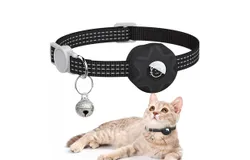Cat Tracker Collar&comma;airtag cat collar locator tracker silicone sleeve three wire reflective bag bell