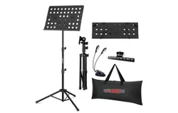 5 Core Music Stand For Sheet Music Portable Folding Atril Para Partituras W Light Clip Violin Holder