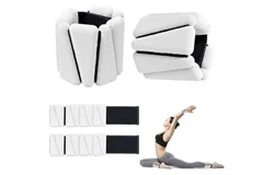 Polainas para Tobillos y Muñecas&comma; muñecas de silicona antideslizantes ajustables&comma; pesas de tobillo&sol;muñeca de 2 lb &lpar;1 lb cada una&comma; juego de 2&rpar; para pilates&comma; yoga&comma; correr&comma; natación&comma; gimnasio&comma; spinning（Blanco）