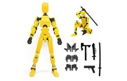 Titan 13 Action Figure&comma;Lucky Robot 13 Action Figure&comma;Funny 3D Printed Multi Jointed Action Figures&comma;Nova 13 Action Figure Desktop Decorations Game Gifts for Kids Adult &lpar;Yellow&rpar;