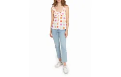 Nicole Miller Radiant Aura Silk Top In White Aura Dot