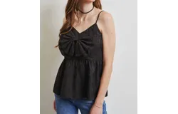 Heyson Babydoll Bow Tank In Black