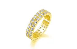 S925 Silver Ring Moissanite 18K White Gold Plated Round Cut Cubic Zirconia All-purpose Ring Cocktail Jewelry Unisex