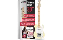 LyxPro Beginner 30" Telecaster Style Electric Guitar&comma; Paulownia Body&comma; White
