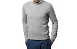 Mio Marino Men&apos;s Winter Crew Lightweight Pullover Sweater-Light Ash-XXX-Large