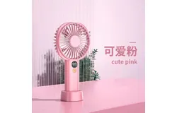 JISU Portable Handheld Fan，Mini Rechargeable Hand Fan&comma; Small Battery Operated 14-21hrs&comma; Personal USB Foldable Fan&comma;Gifts for Women&sol;Girls&sol;Friends - Pink
