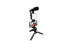 Mobile phone holder LED pocket fill light with microphone for shooting live broadcast mobile phone holder --- black AY-49 three-button &lbrack;built-in battery&rsqb; 49 lamp beads charging type-c port --- without Selfie Bluetooth remote control