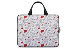 Blood Medical Equipment Pattern Laptop Bag Women Man 10 12 13 15 17 Inch Office Notebook Travel Computer Handbag Waterproof Bag Notebook Cover