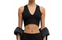 Leset Rio V Crop Tank In Black
