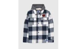 Starter Men&apos;s Chicago Bears Sherpa Lined Plaid Jacket In Navy