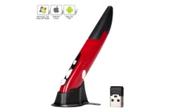 lychee Wireless Optical Pocket Pen Mouse&comma; 2&period;4GHZ USB Wireless Optical Pen Mouse -Red