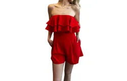 Flying Tomato Brandi Romper In Red