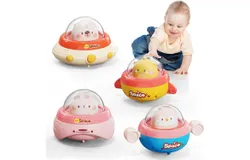 4 Pieces Animal Car Toys&comma; Press Cars&comma; Baby Toys&comma; 6-18 Months&comma; Spaceship 1 Year Old Kids Toy Gift &lpar;Bunny &plus; Yellow Duck &plus; Call &plus; Frog&rpar;