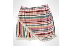 For All Seasons Girl Stripe Skirt With Tassel Trim In Multi