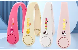 Strawberry Bear Neck Fan Cartoon Lazy Portable Usb Charging Mute Small Fan-yellow Winnie