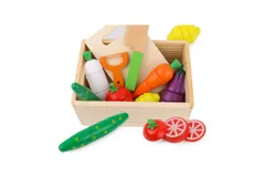 Cutting Food Play Food Set With Wooden Pieces&comma; Knife&comma; Cutting Board