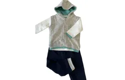 Newborn&comma; Infant & Toddler Animal Theme &lpar;Turtle&rpar; 3-Piece Hoodie Jacket Set for Little Boys & Girls