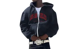 Hoodie Pink Men&apos;s and Women&apos;s Hoodie Casual HipHop Hoodie European and American Personality Embroidery Cardigan Coat Hoodie Pink 4XL Navy
