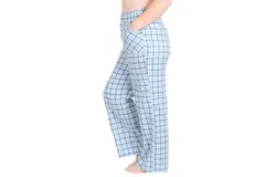 Undersummers Plaid Flannel Lounge Pants In Winter Blue