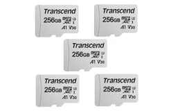 5x Transcend 256GB 300S UHS-I microSDXC Memory Card with SD Adapter