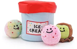 Interactive Squeaky&comma; Funny&comma; Unique&comma; Assortment Plushy Toy for Dogs &lpar;Ice Cream Bucket with Scoop&rpar;