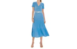 Paola Bernardi Helena Knit Dress In Blue Water