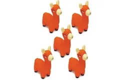 Adorable and Funny Grunting Llama Dog Toy Enticing Play Durable Latex Rubber &lpar;5 Llamas&rpar;&comma; Orange