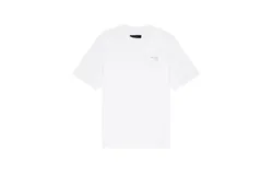 Rag & Bone Men 100&percnt; Cotton Crew Neck Front Logo Short Sleeves 425 Tee White