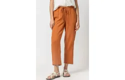 Lilla P Straight Leg Gauze Pants In Sienna