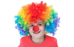 Skeleteen Colorful Clown Costume Wig - Multicolored Afro Clown Wig Costume Accessories for Kids and Adults
