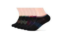 Gallery Seven Womens No-Show Athletic Sport Socks 6 Pack-Black-9-13