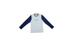 Calvin Klein Men&apos;s Long Sleeve Sleepwear Shirt In White&sol;blue