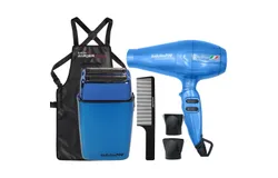 Babyliss Pro Nano Titanium Portofino 6600 Full-Size Hair Dryer&comma; Blue &num;BNT6610N &plus; BaByliss Pro LIMITED EDITION Cordless Metal Double Foil Shaver &lpar;Blue&rpar; FXFS2BL &plus; BaBylissPRO Barberology 9 Inch Clipper Comb - Black &plus; Babyliss Pro Barberology Industrial Barb
