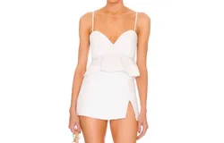 Matthew Bruch Sweet Heart Crop Top In White
