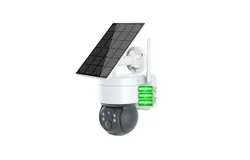 Solar Security Cameras Wireless Outdoor&comma; 2MP Pan Tilt 360°WiFi Camera，White