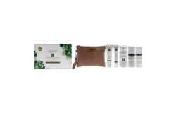 Must Have Minis Starter Set by Eminence for Unisex - 6 Pc 1oz Stone Crop Gel Wash&comma; 1oz Strawberry Rhubarb Dermafoliant&comma; 0&period;5oz Stone Crop Whip Moisturizer&comma; 0&period;33oz Bamboo Firming Fluid&comma; 0&period;27oz Neroli Age Corrective Eye Serum&comma; Pouch