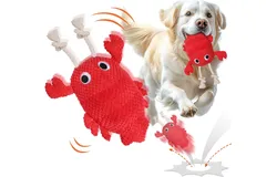 Lobster Interactive Dog Toy to Keep Them Busy with Electric Moving Automatic Ball&comma; Plush Stuffed Funny Cute Puppy Pet Toy for Boredom Christmas Birthday Gift for Small&comma; Medium&comma; Large Dogs