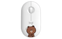 Logitech fashion series PEBBLE pebble IP co-branded wireless mouse&comma; suitable for laptops&sol;notebooks&sol;iPad&sol;PC&sol;Mac&sol;Chromebook-Brown Bear