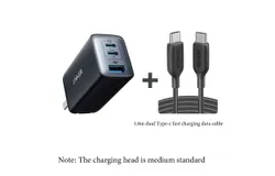 Anker multi-port TypeC fast charging PD charging plug Apple 15 notebook set black with 1&period;8m C-C cable