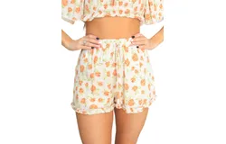 Peach Love Crush On You Shorts In White&sol;orange