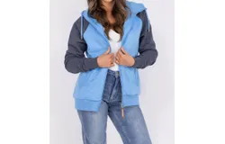 Wanakome Tori Two Tone Zip Up Hoodie In Navy&sol;sapphire
