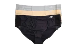 New Balance Women&apos;s 3-Pack Hybrid Underwear Hipster In Black&sol;nude&sol;silver