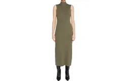 Amanda Maria Naomi Ribbed Dress In Olive
