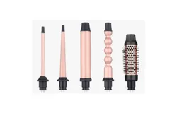 5-in-1 Curling Iron Set&comma; Dual Voltage Curling Iron Set with 5 Interchangeable Barrels&comma; Includes Curling Brush&comma; 4 Ceramic Curling Irons &lpar;9mm -32mm&rpar;&comma; Rose Pink