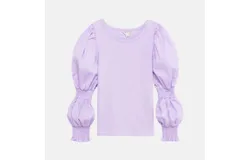 Habitual Kid Girl Long Sleeve Cotton Top In Lilac