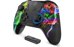 EasySMX Wireless PC Controller&comma; Dual-Vibration Joystick Gamepad Computer Gaming Controller for PC Windows 7&sol;8&sol;10&sol;11&sol;12&comma; Steam&comma; PS3&comma; Switch and Android- Black