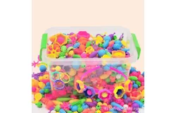 Pop Beads&comma; Jewelry Making Kit - 708 pop beads &lbrack;storage box&rsqb; &plus; 8 bracelets &plus; 3 hairbands