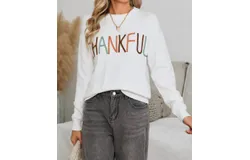 Shewin Thankful Embroidered Sweater In Ivory