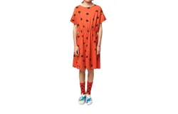 Bobo Choses Poma All Over Dress In Red